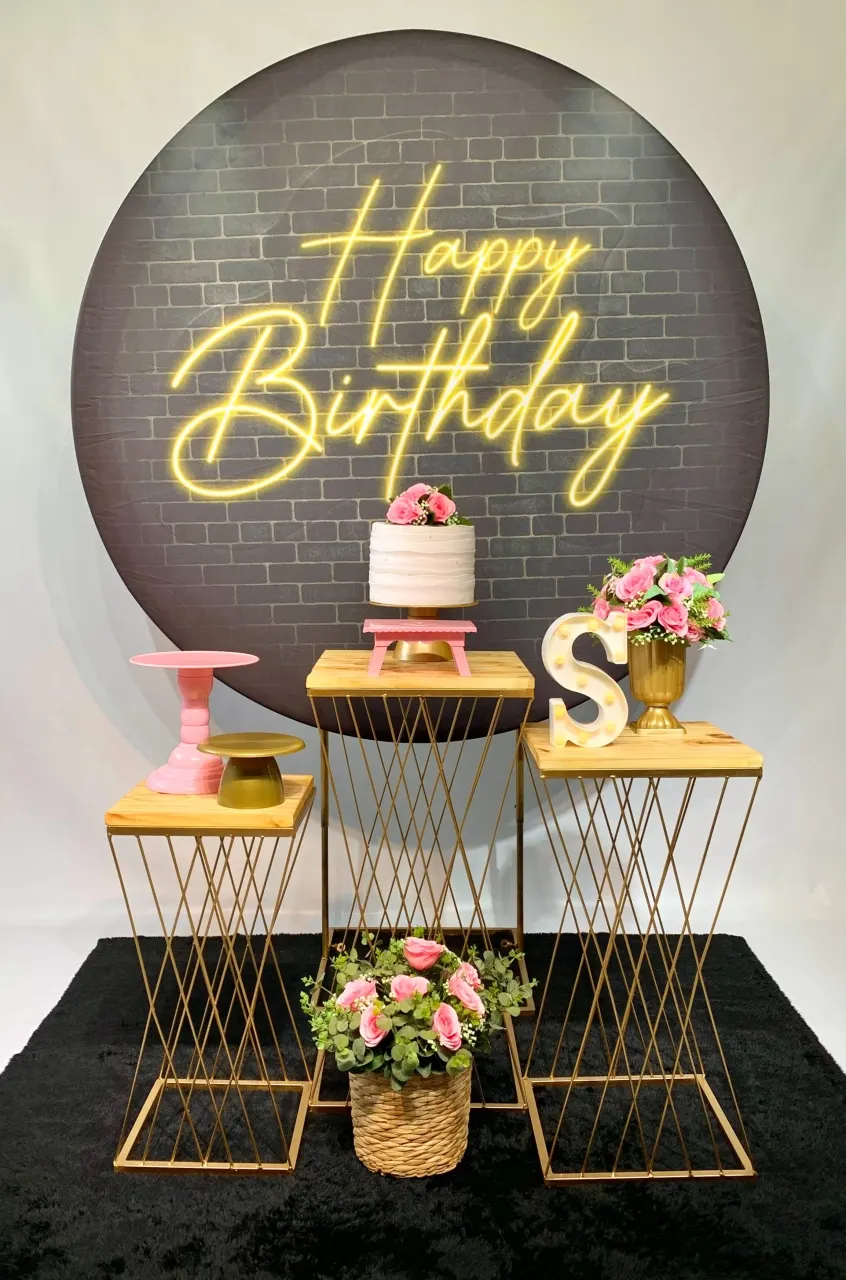 Kit Bronze Happy Birthday Feminino Rosa